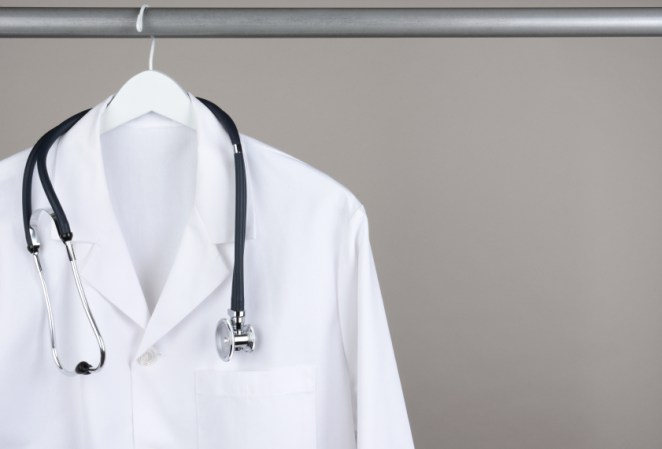 Lab Coat with Stethoscope on Hanger